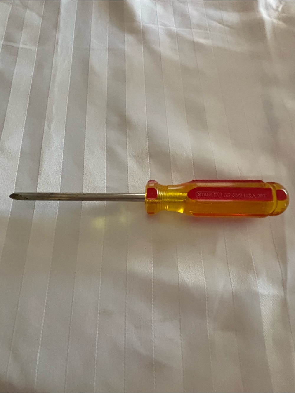 Stanley 65-322 U.S.A 2PT 8-in. Red and Yellow Transparent Philips Screwdriver